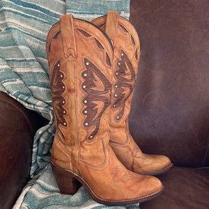 Vintage Miss Capezio Leather Butterfly Western Boots 🦋